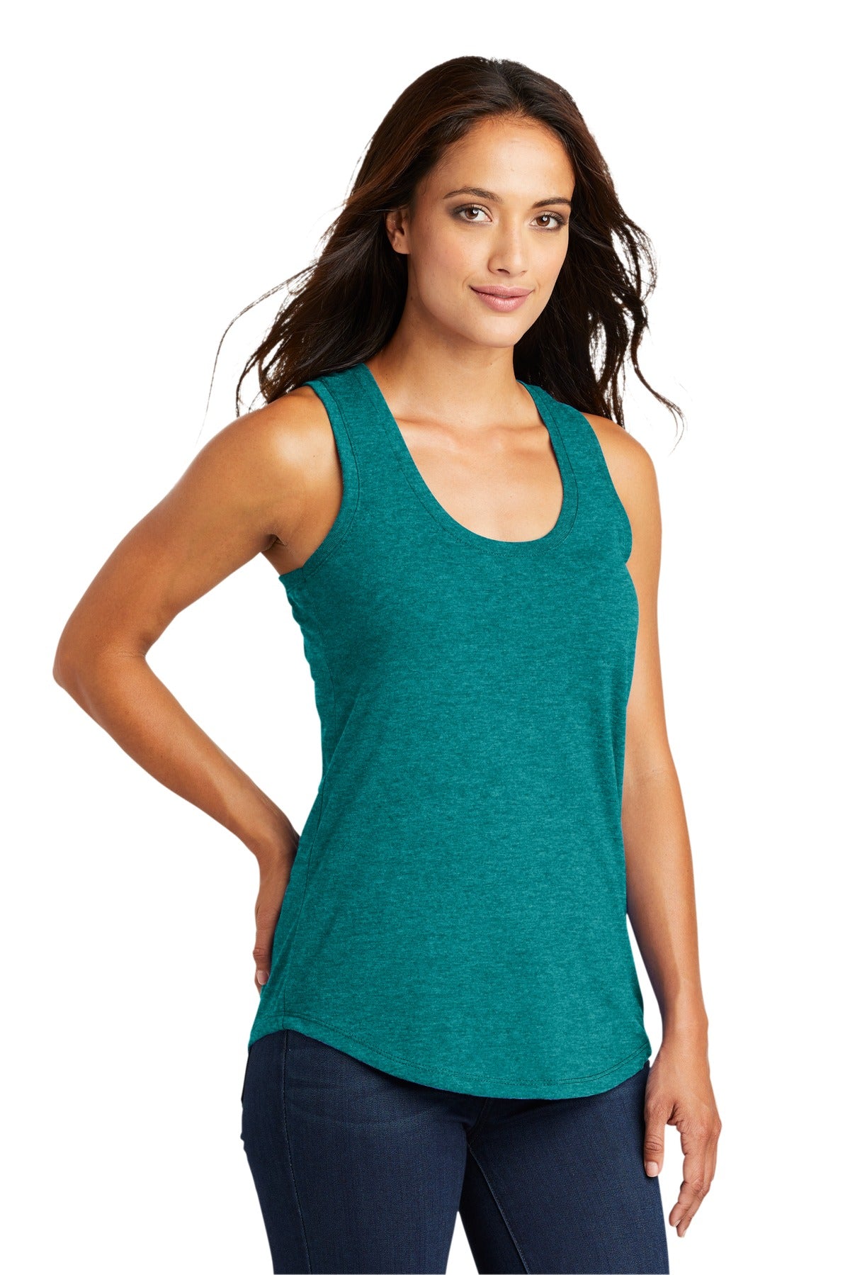 Hthrd Teal District Women's Perfect Tri Racerback Tank. DM138L