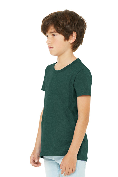HthrForest BELLA+CANVAS Youth Heather CVC Tee BC3001YCVC