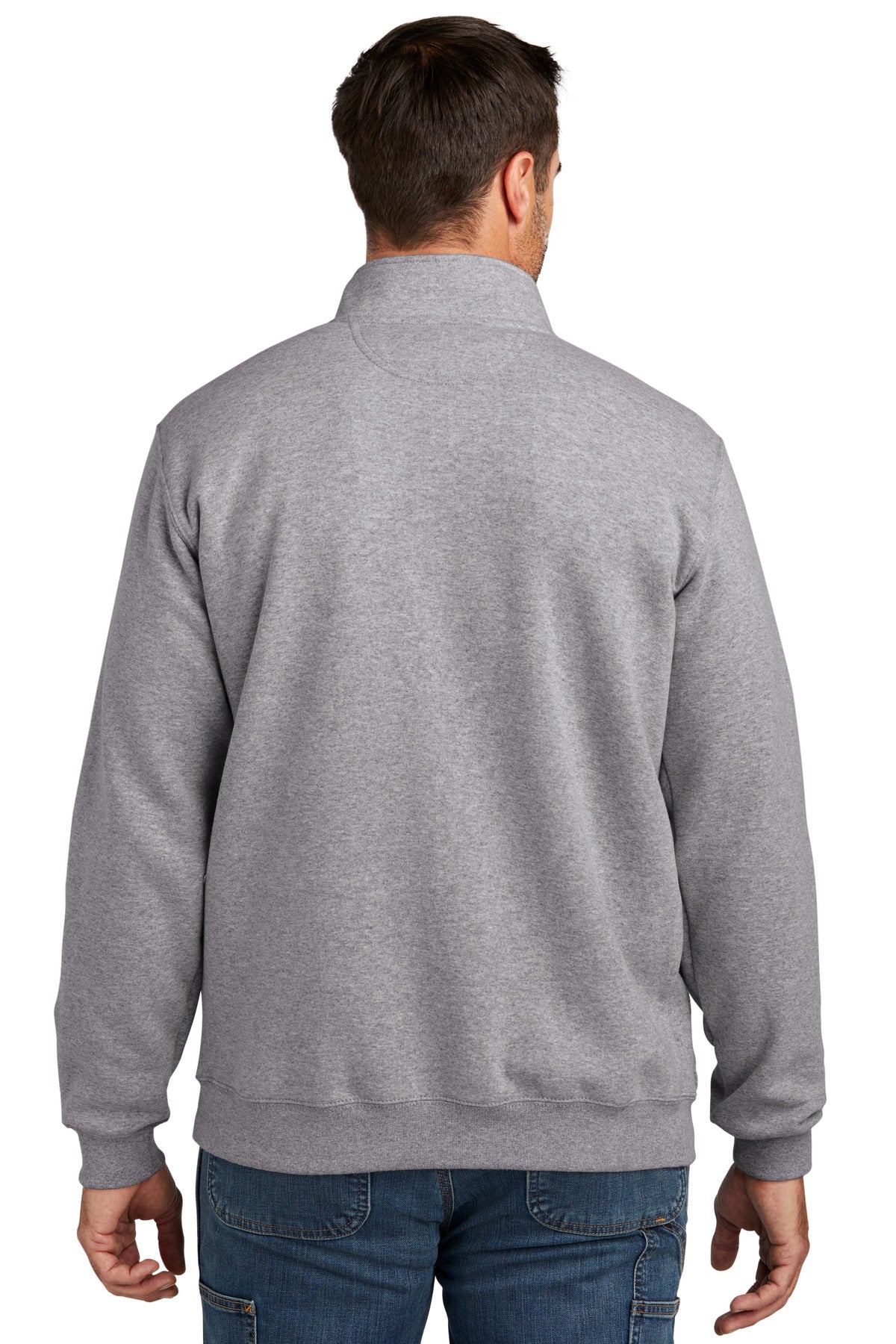HthrGrey Carhartt Midweight 1/4-Zip Mock Neck Sweatshirt CT105294
