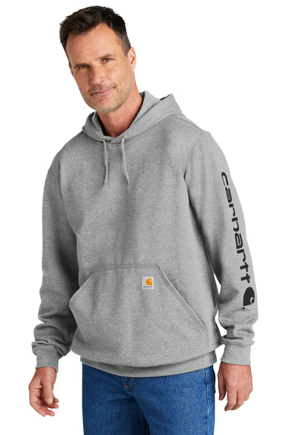 HthrGrey Carhartt Midweight Hooded Logo Sweatshirt CTK288