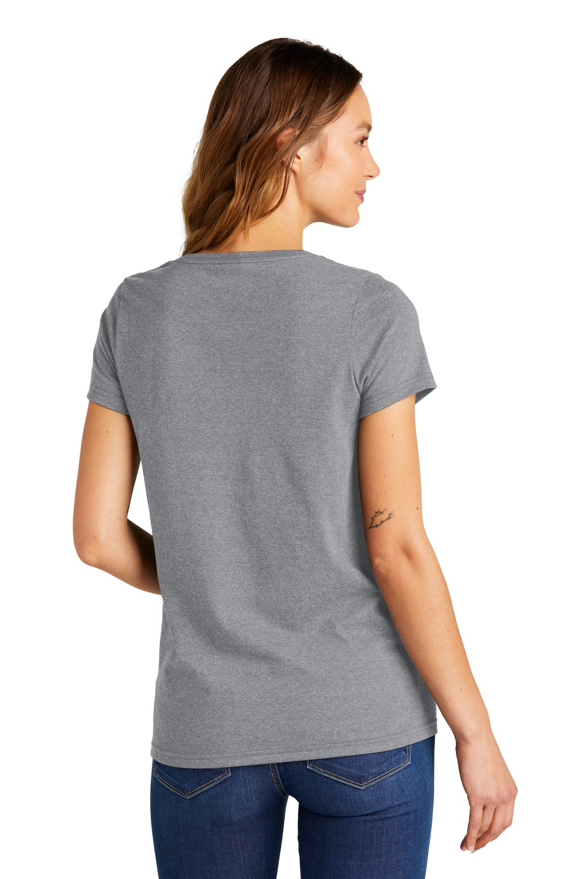 HthrGrey District Women's The Concert Tee V-Neck DT5002