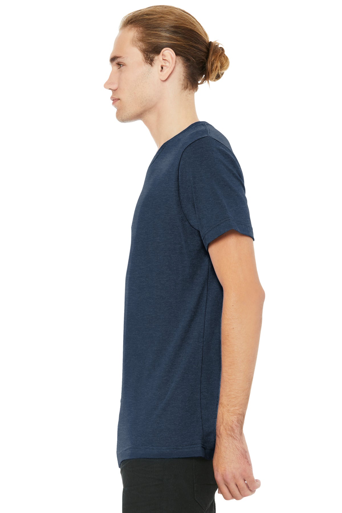 HthrNavy BELLA+CANVAS Unisex Heather CVC V-Neck Tee BC3005CVC