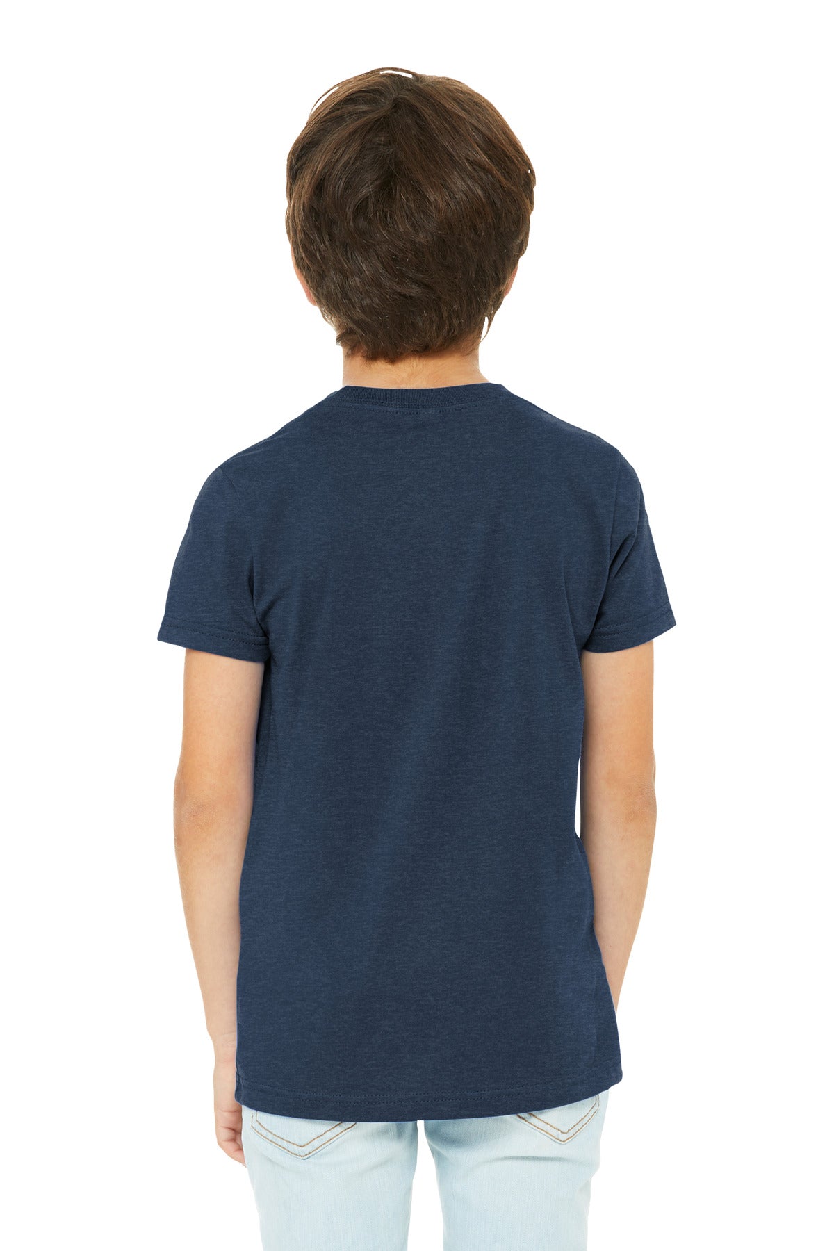 HthrNavy BELLA+CANVAS Youth Heather CVC Tee BC3001YCVC