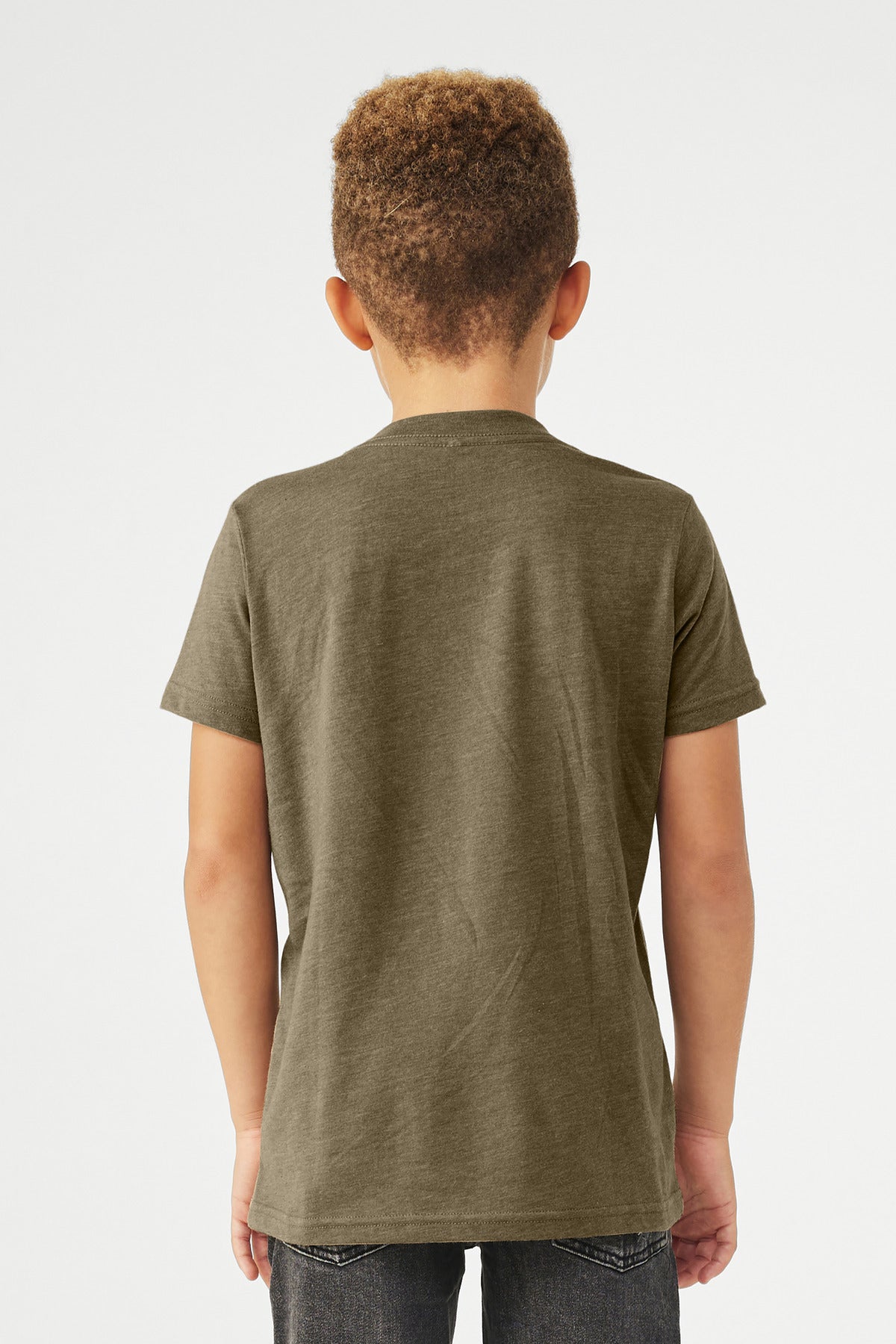 HthrOlive BELLA+CANVAS Youth Heather CVC Tee BC3001YCVC
