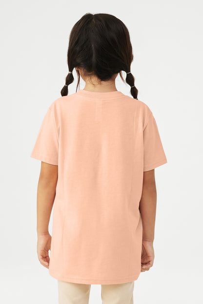 HthrPeach BELLA+CANVAS Youth Heather CVC Tee BC3001YCVC