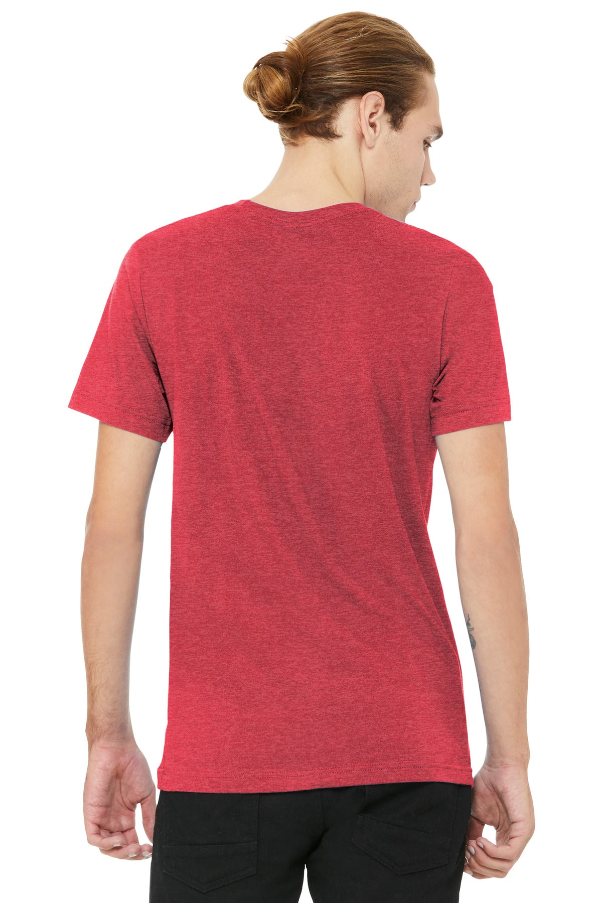 HthrRed BELLA+CANVAS Unisex Heather CVC V-Neck Tee BC3005CVC