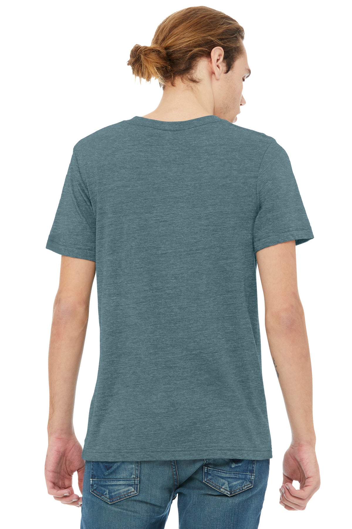 HthrSlate BELLA+CANVAS Unisex Heather CVC V-Neck Tee BC3005CVC