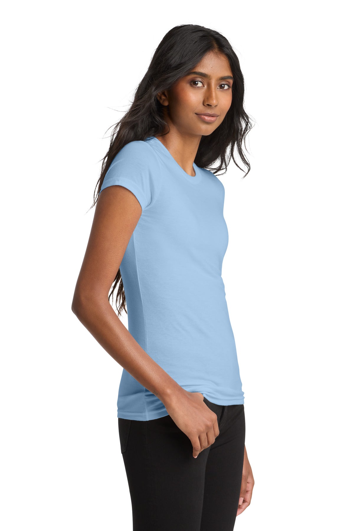 Ice Blue District Women's Fitted Very Important Tee . DT6001