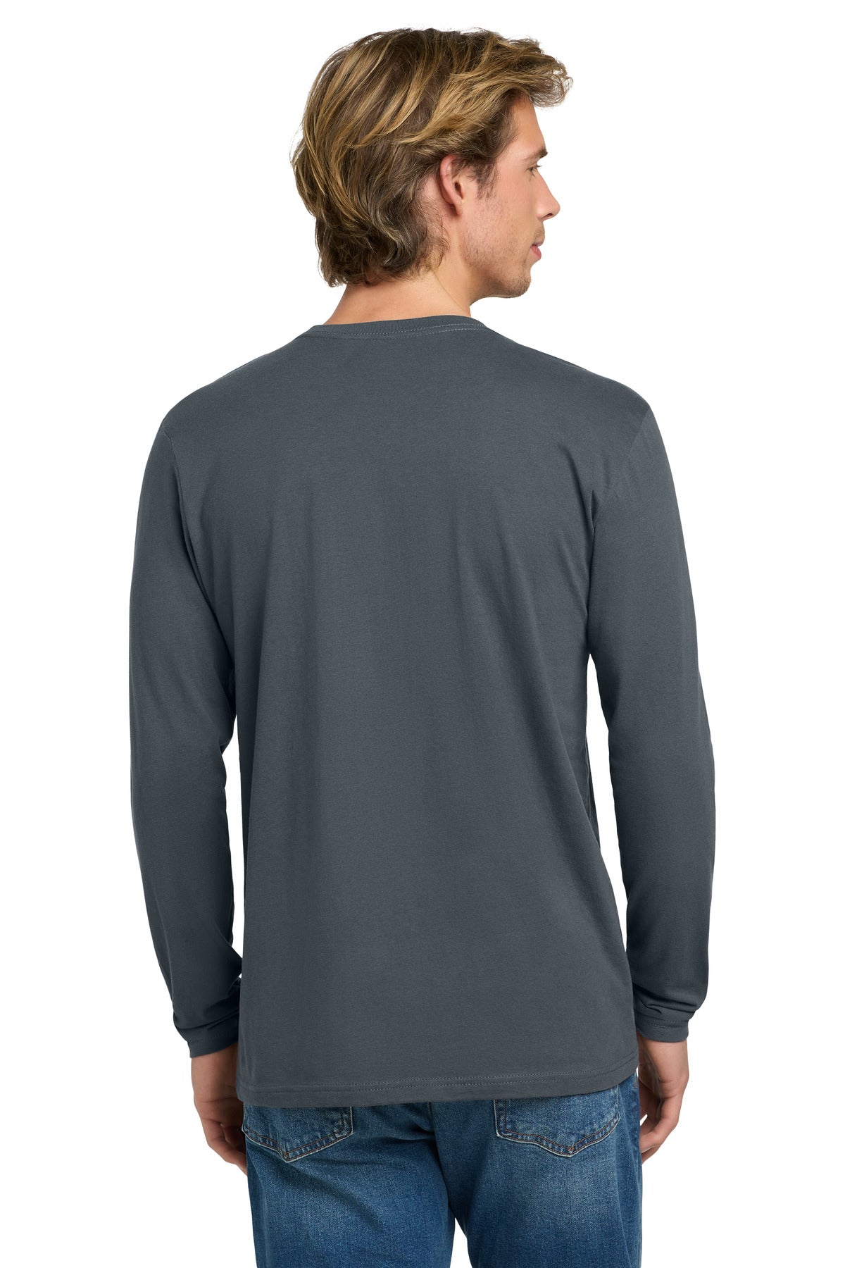 Indigo Next Level Apparel Cotton Long Sleeve Tee. NL3601