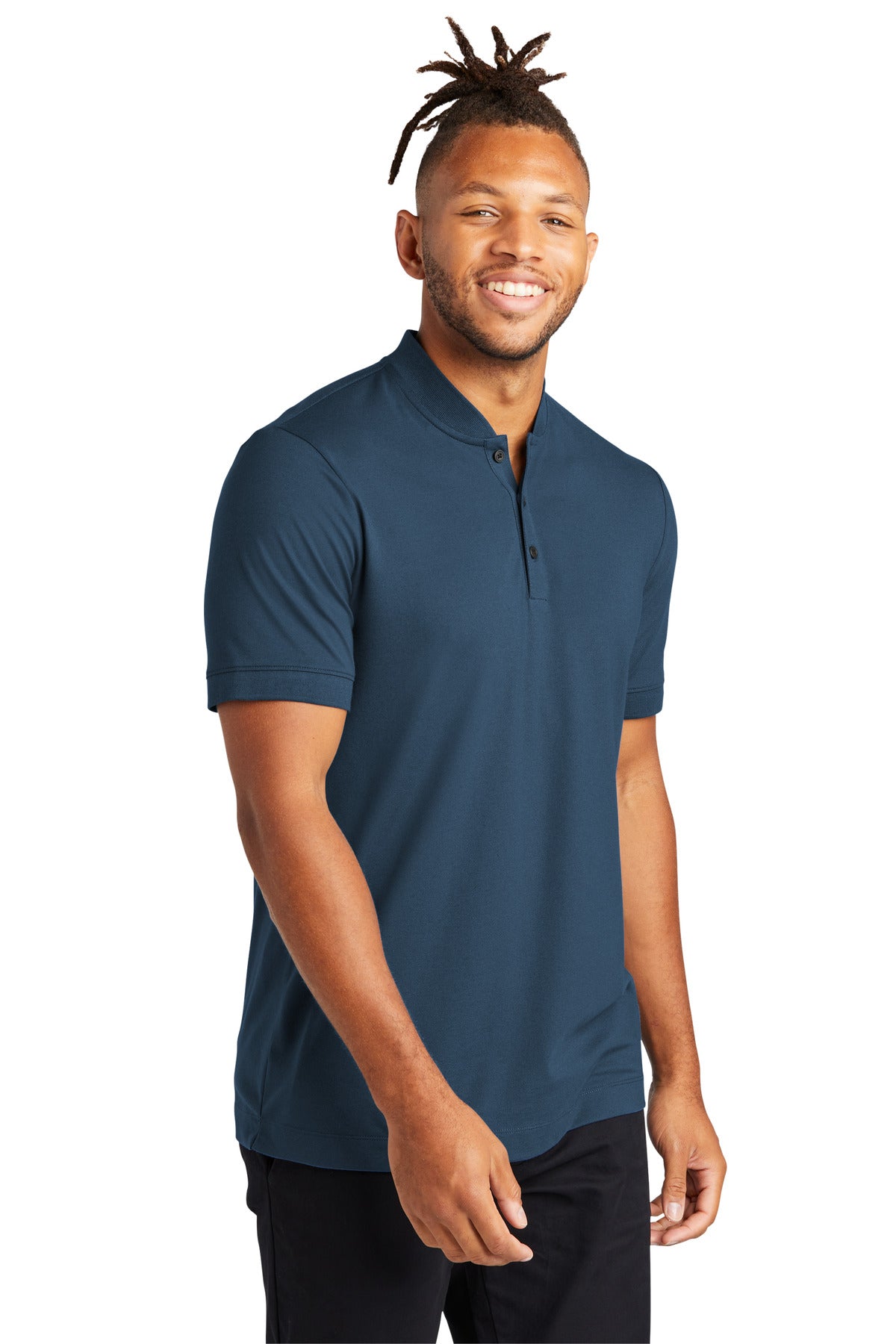 InsBlue Mercer+Mettle Stretch Pique Henley MM1008