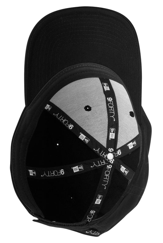 Inside View of Black New Era - Adjustable Structured Cap. NE200