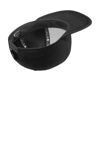 Inside View of Black New Era Original Fit Diamond Era Flat Bill Snapback Cap. NE404