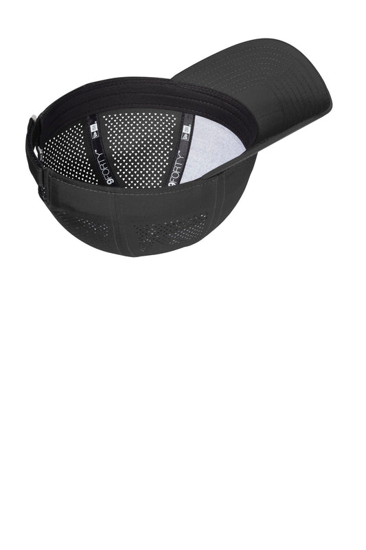 Inside View of Black New Era Perforated Performance Cap. NE406