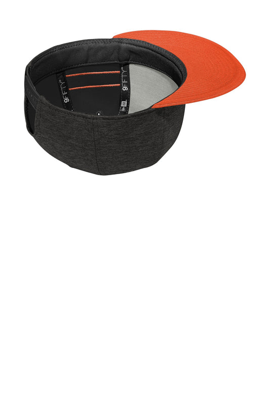 Inside View of Black SH/Dp Or New Era Shadow Heather Striped Flat Bill Snapback Cap NE408