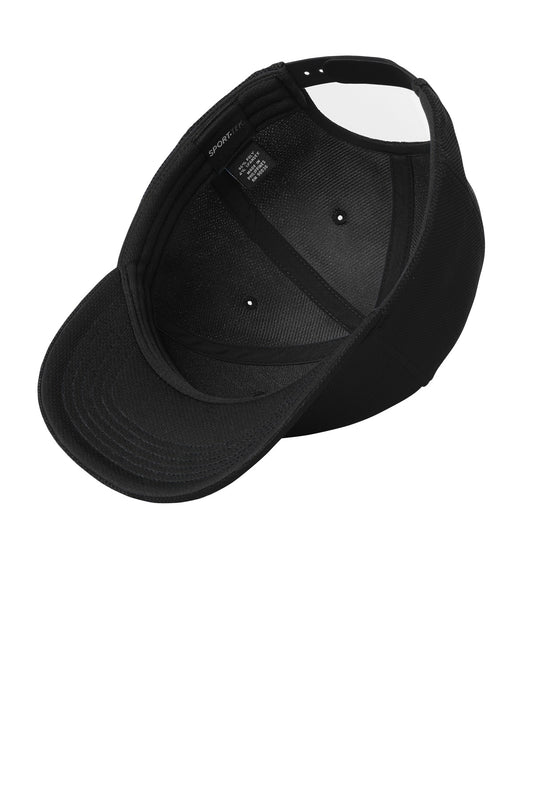 Inside View of Black Sport-Tek Action Snapback Cap. STC50