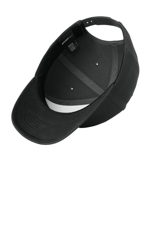 Inside View of Black Sport-Tek YP Classics Curve Bill Snapback Cap. STC43