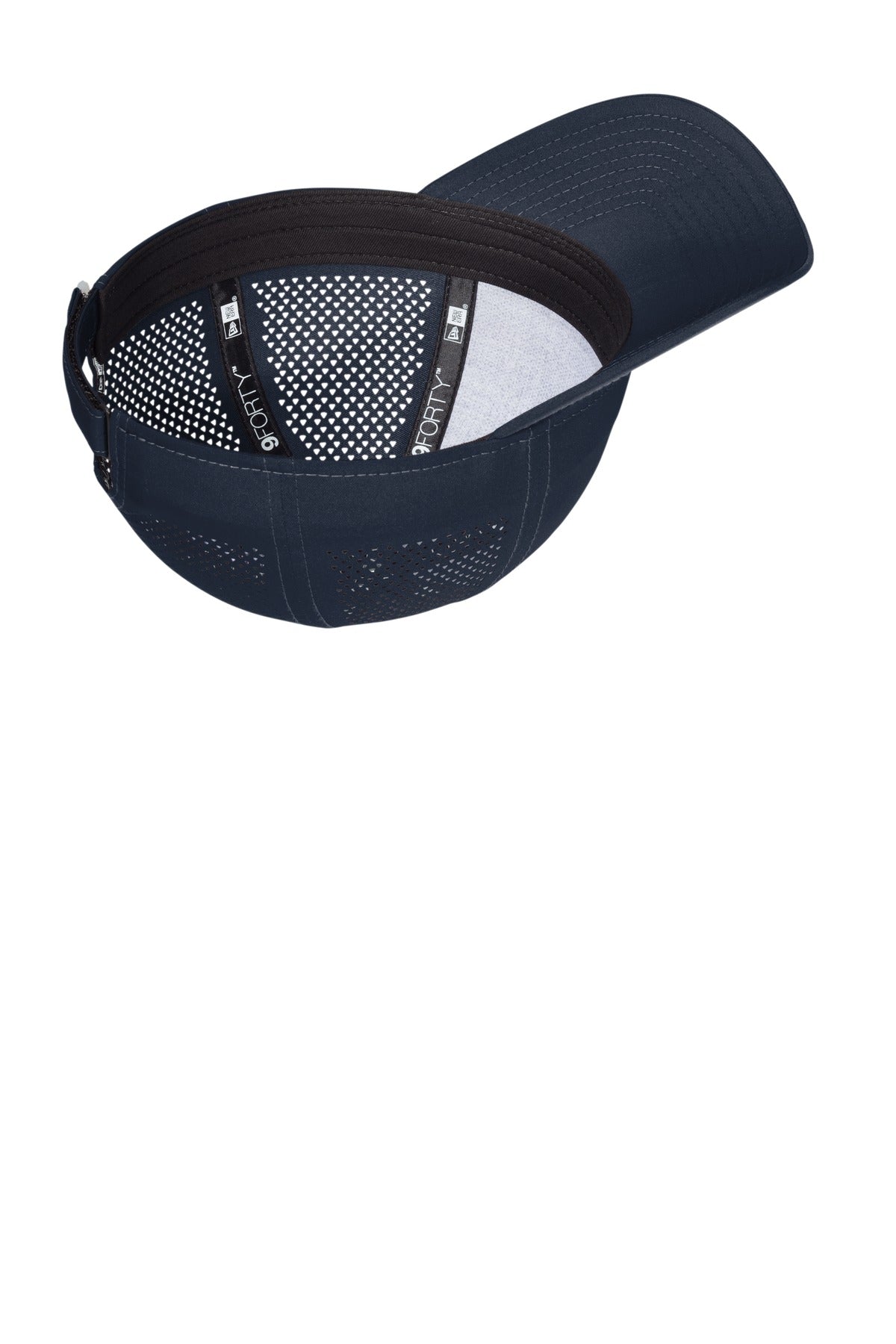 Inside View of Deep Navy New Era Perforated Performance Cap. NE406