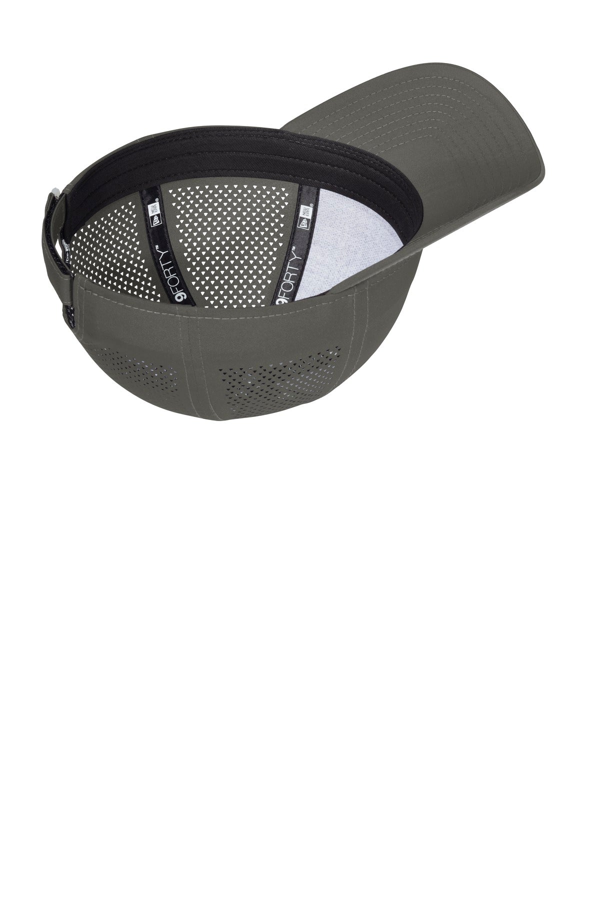 Inside View of Graphite New Era Perforated Performance Cap. NE406