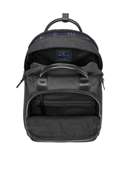 Inside View of HthrGrey Brooks Brothers Grant Dual-Handle Backpack BB18821