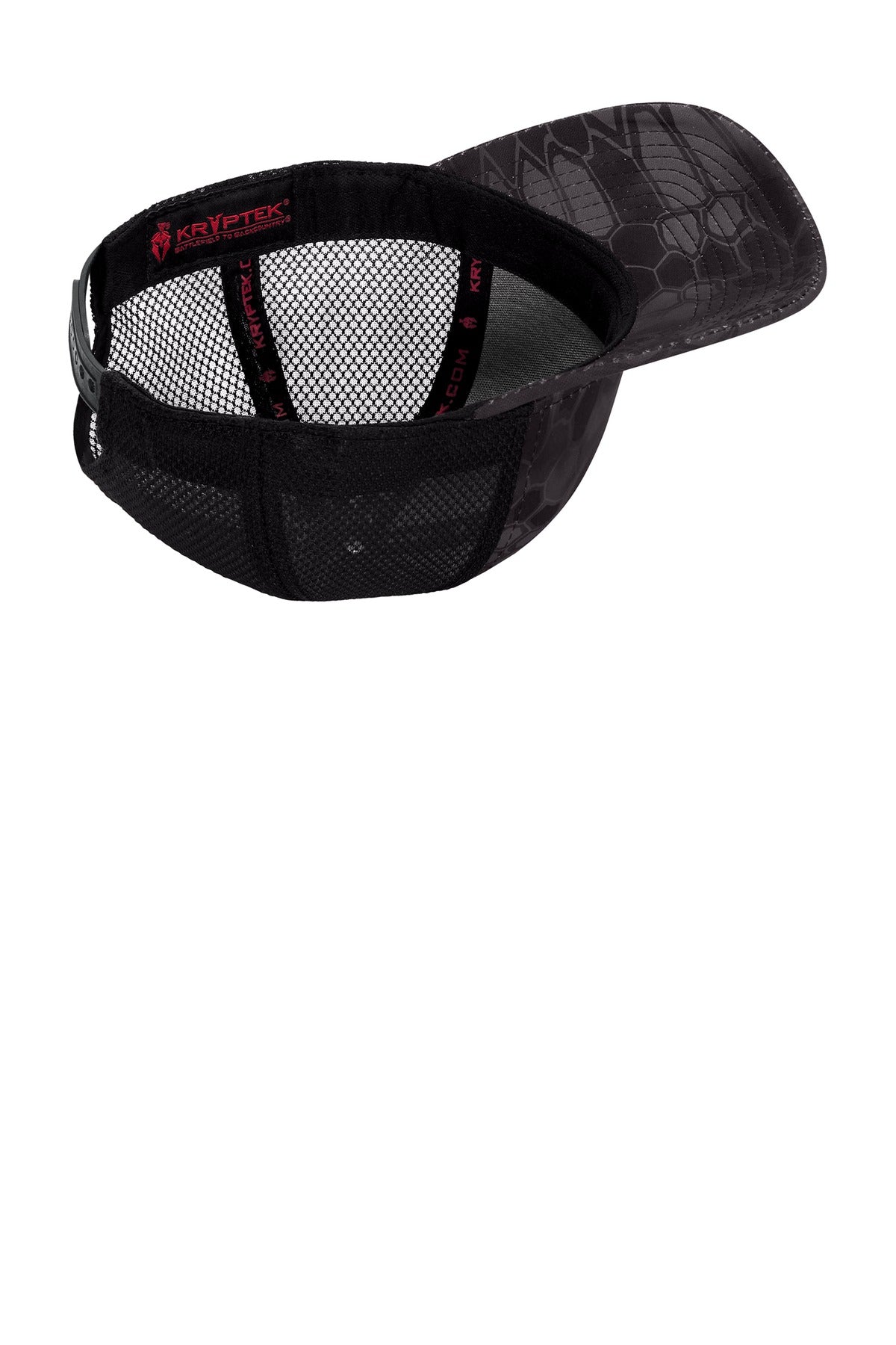 Inside View of Krypt Typh/Blk Port Authority Performance Camouflage Mesh Back Snapback Cap C892