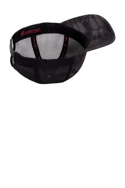 Inside View of Krypt Typh/Blk Port Authority Performance Camouflage Mesh Back Snapback Cap C892