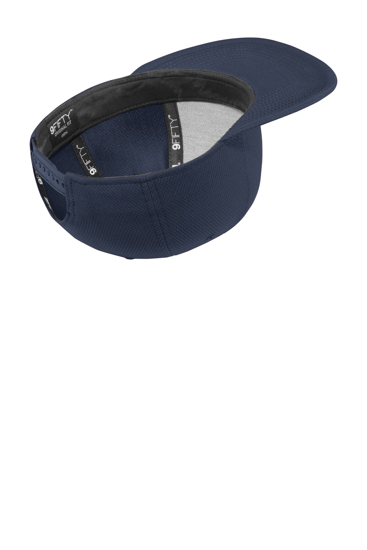 Inside View of True Navy New Era Original Fit Diamond Era Flat Bill Snapback Cap. NE404