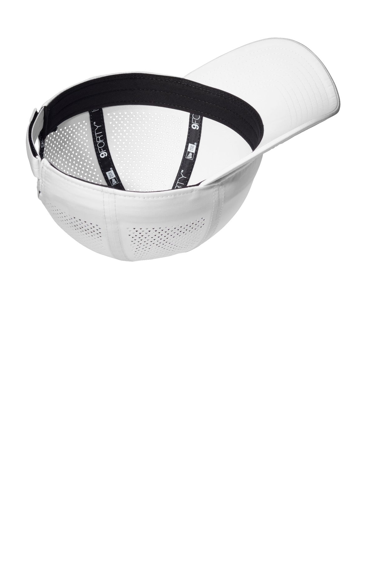 Inside View of White New Era Perforated Performance Cap. NE406