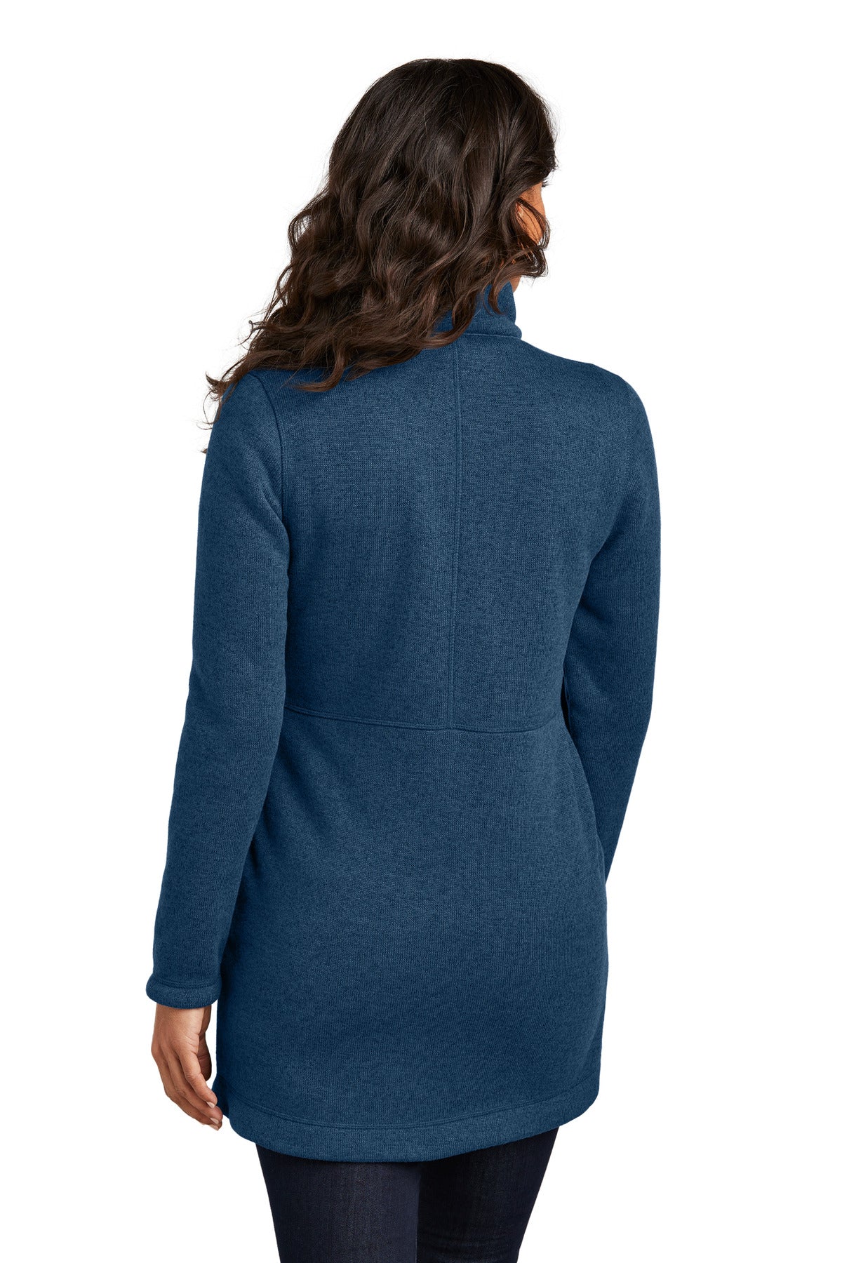 InsigBlHtr Port Authority Women's Arc Sweater Fleece Long Jacket L425
