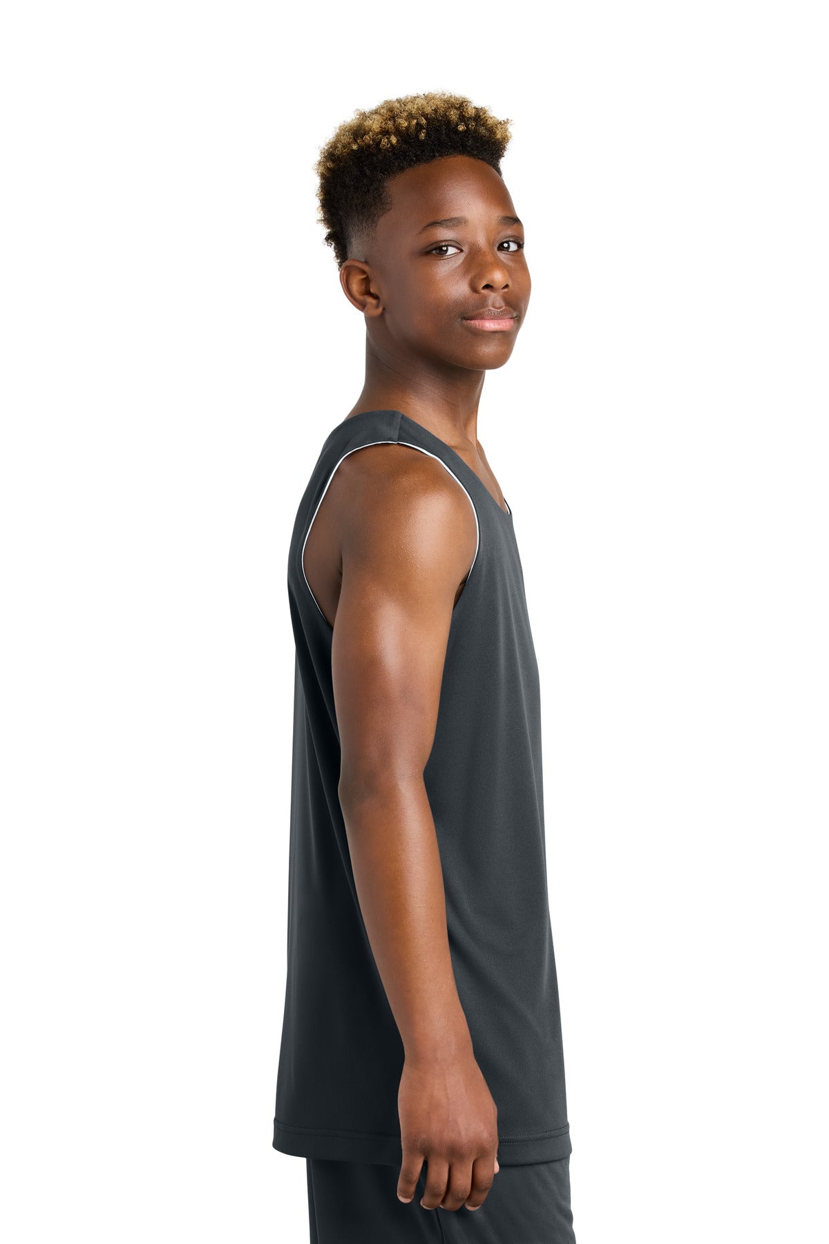 IrGy/White Sport-Tek Youth PosiCharge Competitor Rev Tank YST551
