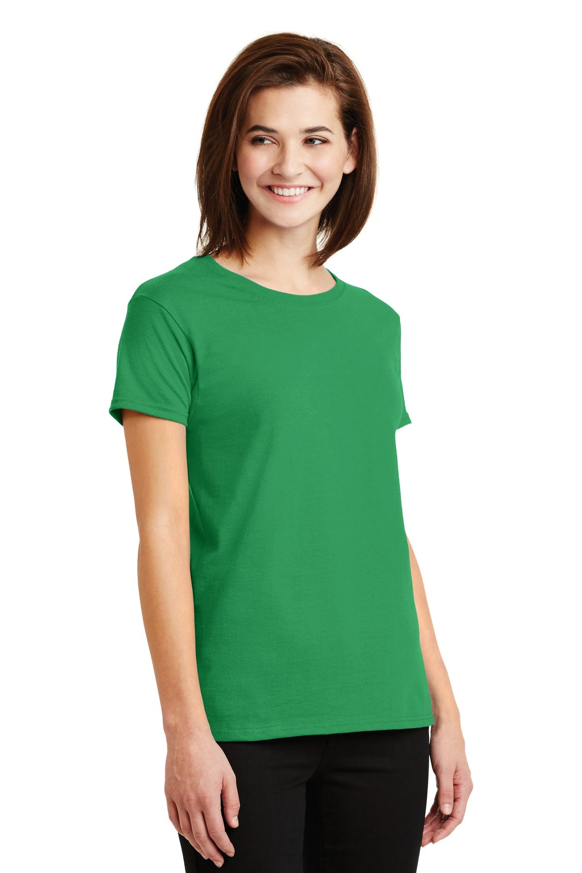 Irish Green Gildan Women's Ultra Cotton 100% US Cotton T-Shirt. 2000L