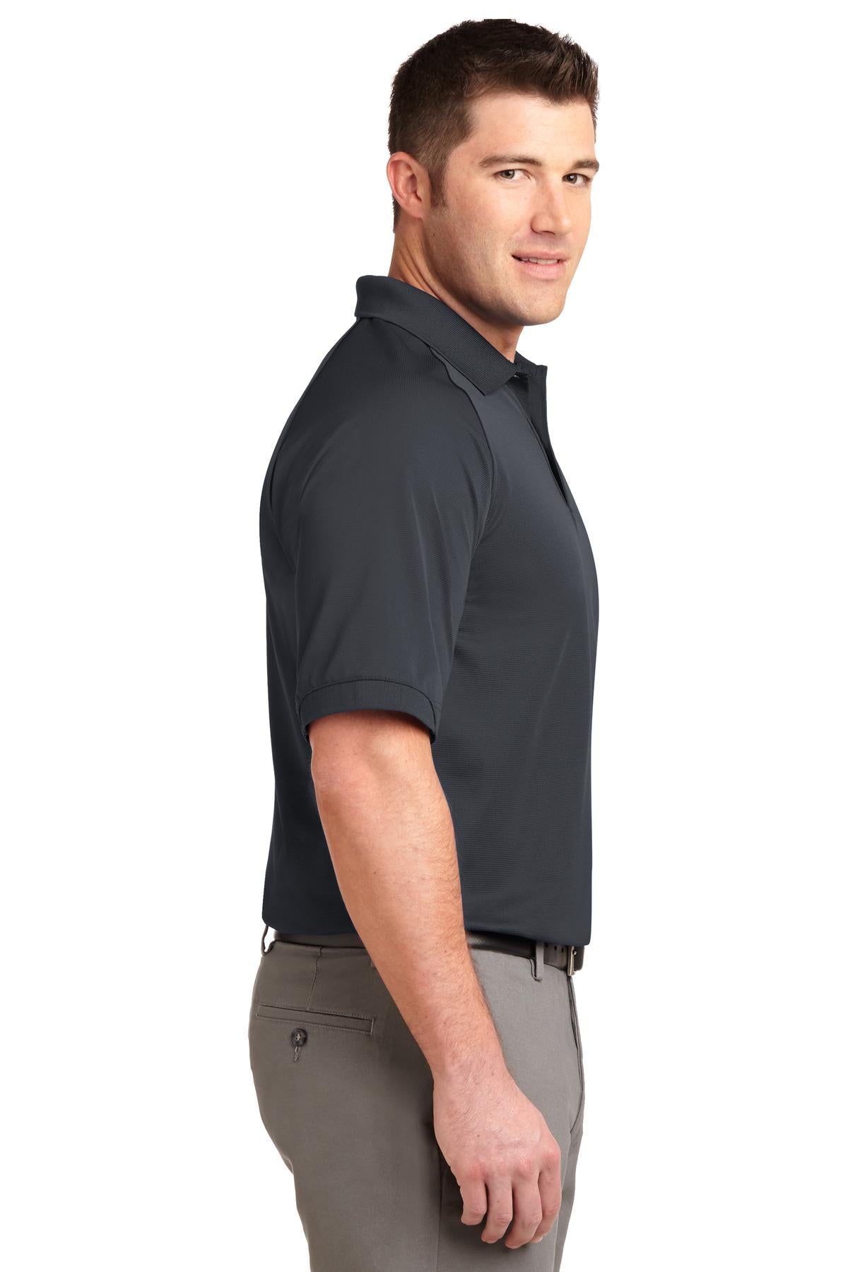 Iron Grey Port Authority Dry Zone Ottoman Polo. K525
