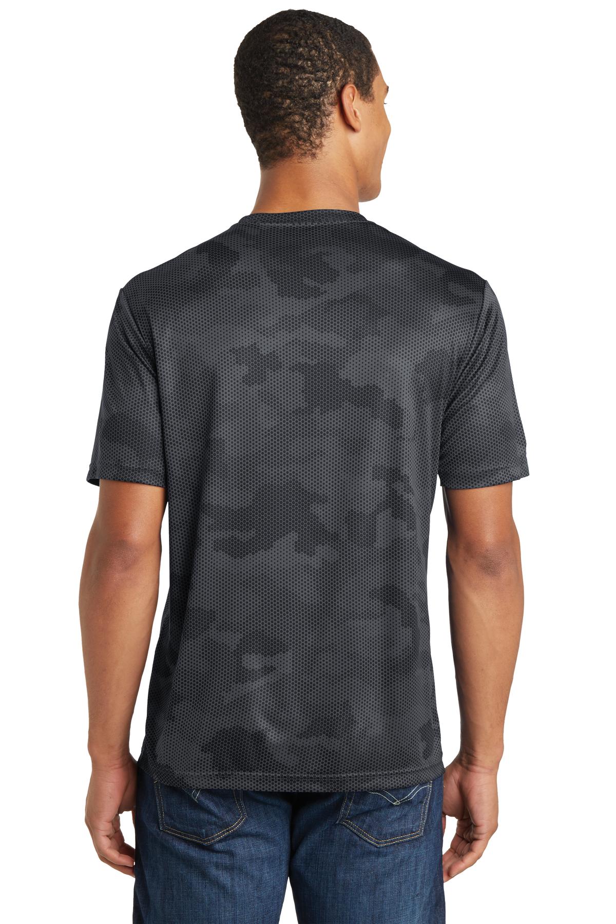 Iron Grey Sport-Tek CamoHex Tee. ST370