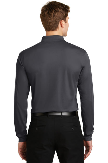 Iron Grey Sport-Tek Long Sleeve Micropique Sport-Wick Polo. ST657
