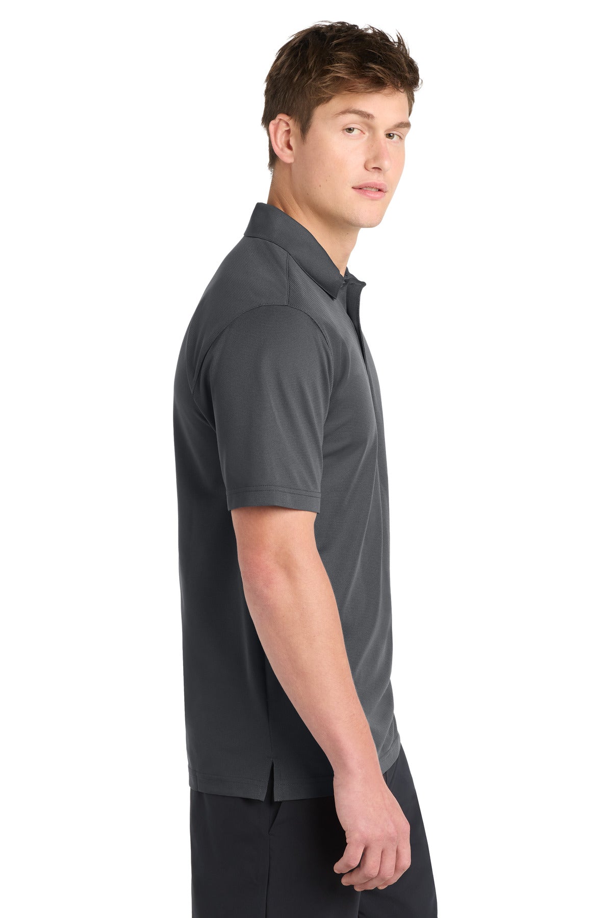 Iron Grey Sport-Tek PosiCharge Active Textured Polo. ST690