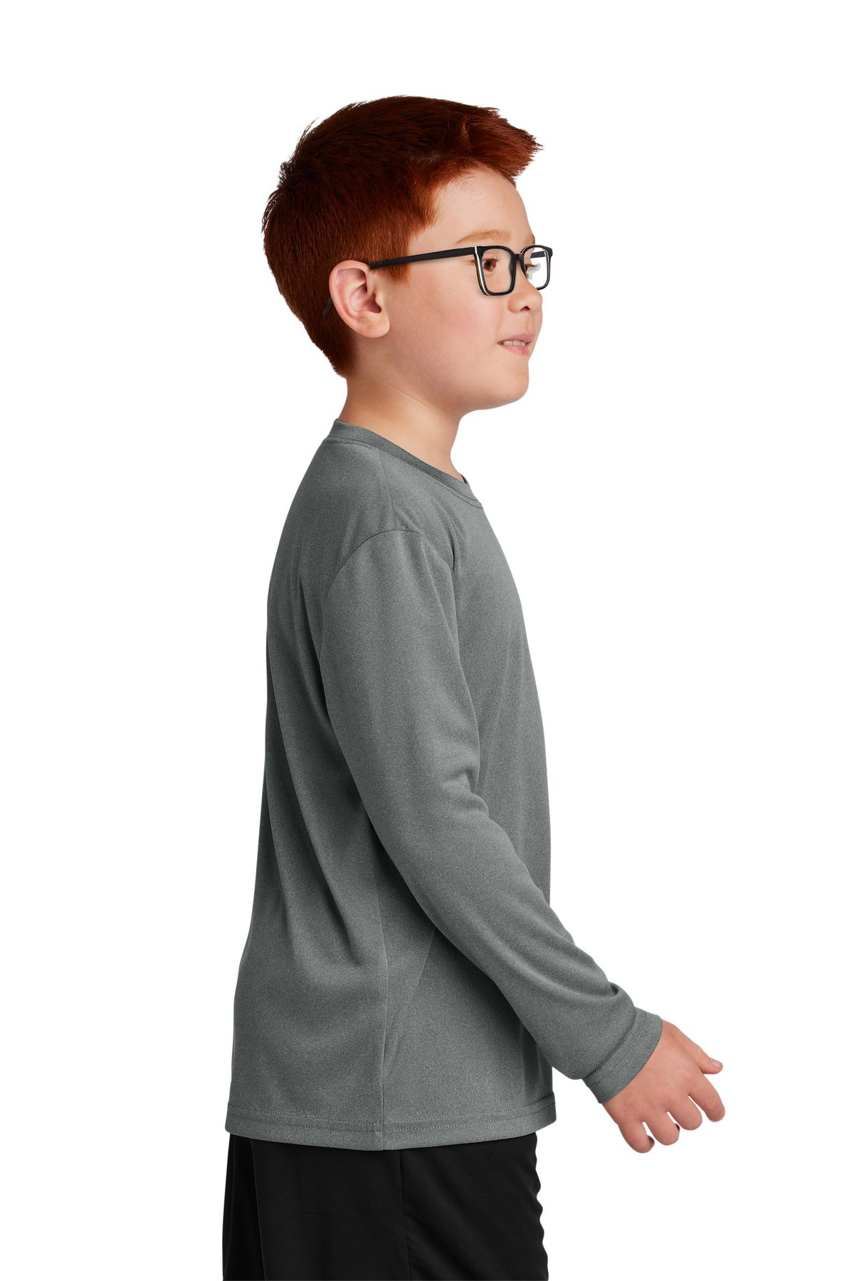 IronGreyHt Sport-Tek Youth Long Sleeve PosiCharge Competitor Tee. YST350LS