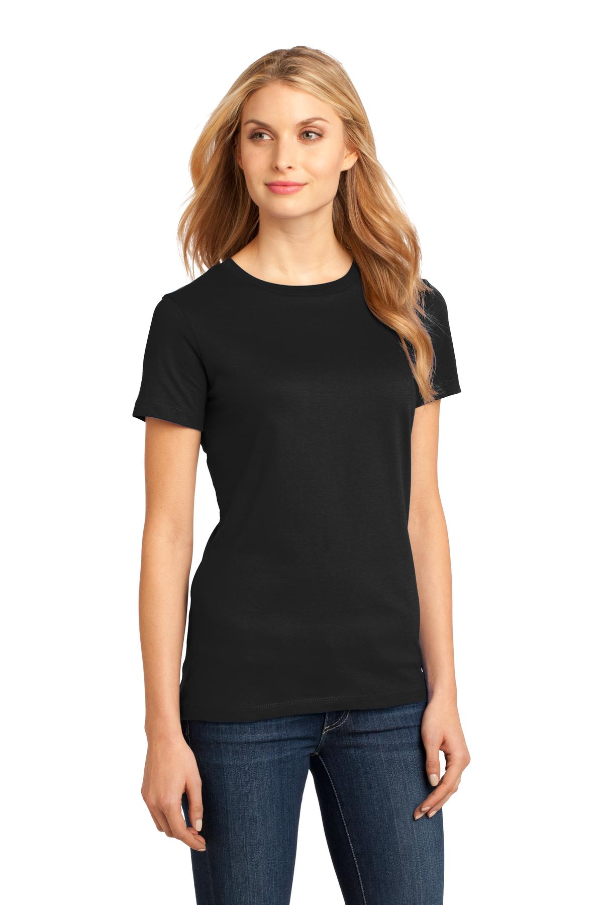 Jet Black District Women's Perfect Weight Tee. DM104L