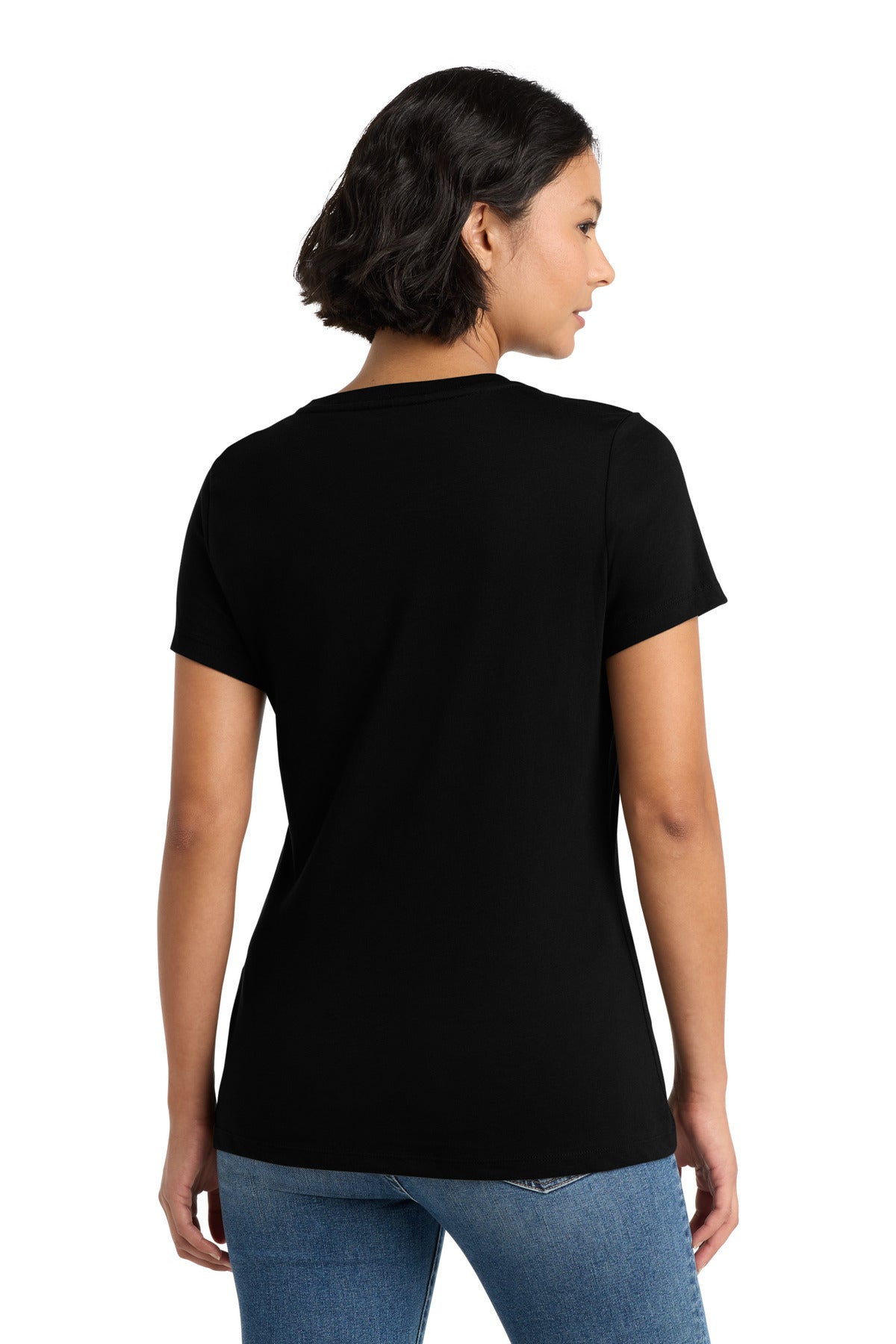 Jet Black District Women's Perfect Weight Tee. DM104L