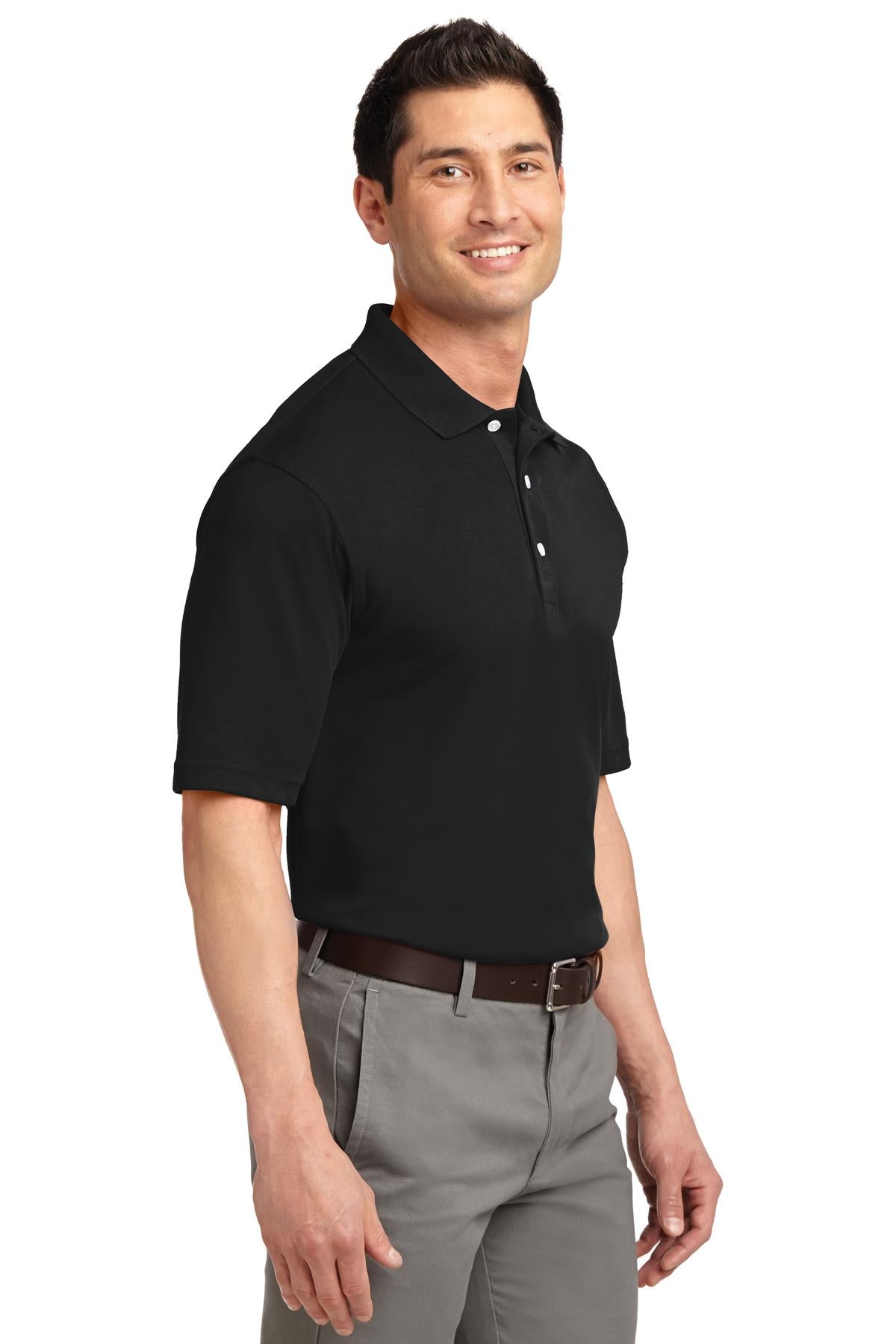 Jet Black Port Authority Rapid Dry Polo. K455