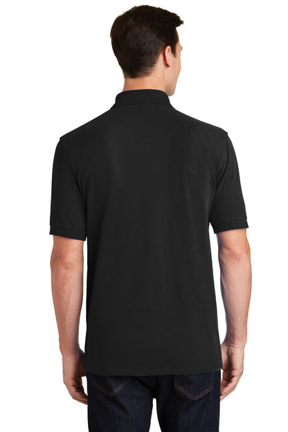 Jet Black Port & Company Combed Ring Spun Pique Polo. KP1500