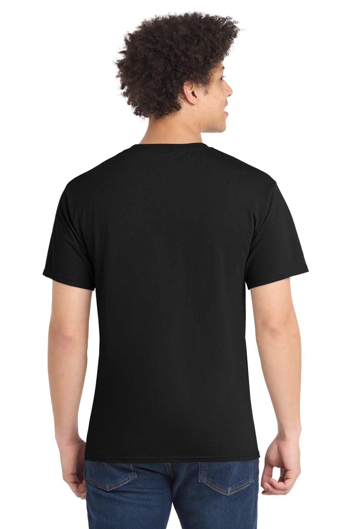 Jet Black Port & Company Tall Core Blend Tee. PC55T