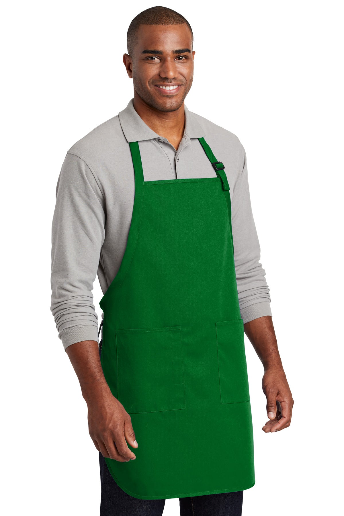 Kelly Green Port Authority Full-Length Two-Pocket Bib Apron. A600