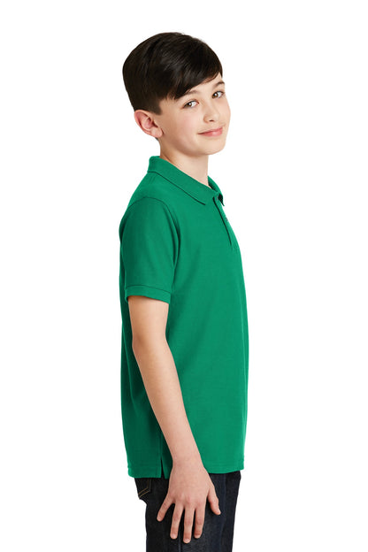 Kelly Green Port Authority Youth Silk Touch Polo. Y500