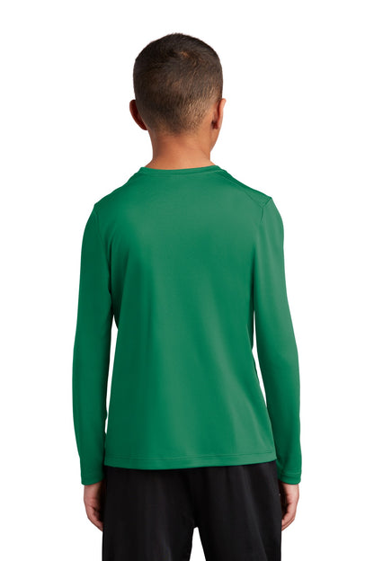 Kelly Green Sport-Tek Youth Posi-UV Pro Long Sleeve Tee. YST420LS