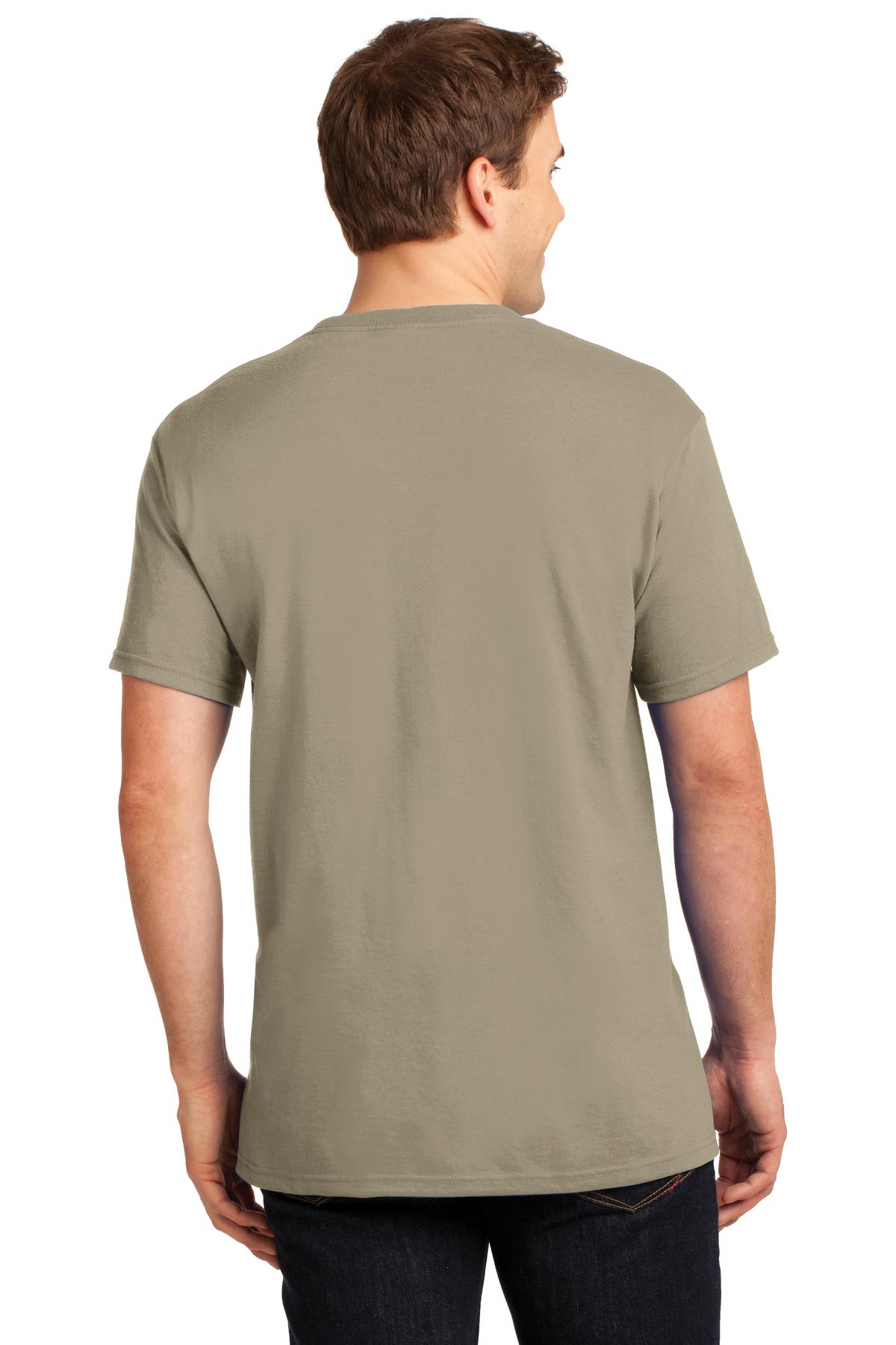 KHAKI Jerzees - Dri-Power 50/50 Cotton/Poly Pocket T-Shirt. 29MP