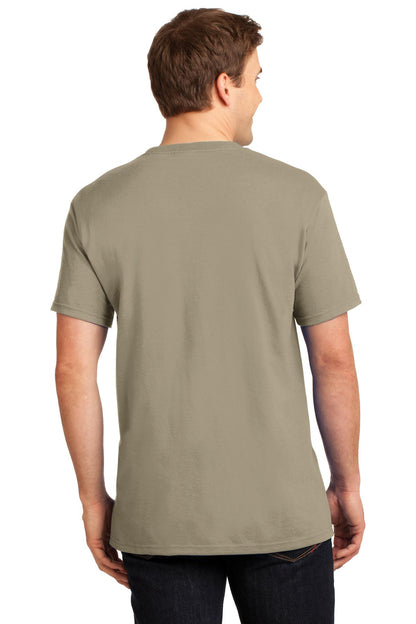 KHAKI Jerzees - Dri-Power 50/50 Cotton/Poly Pocket T-Shirt. 29MP