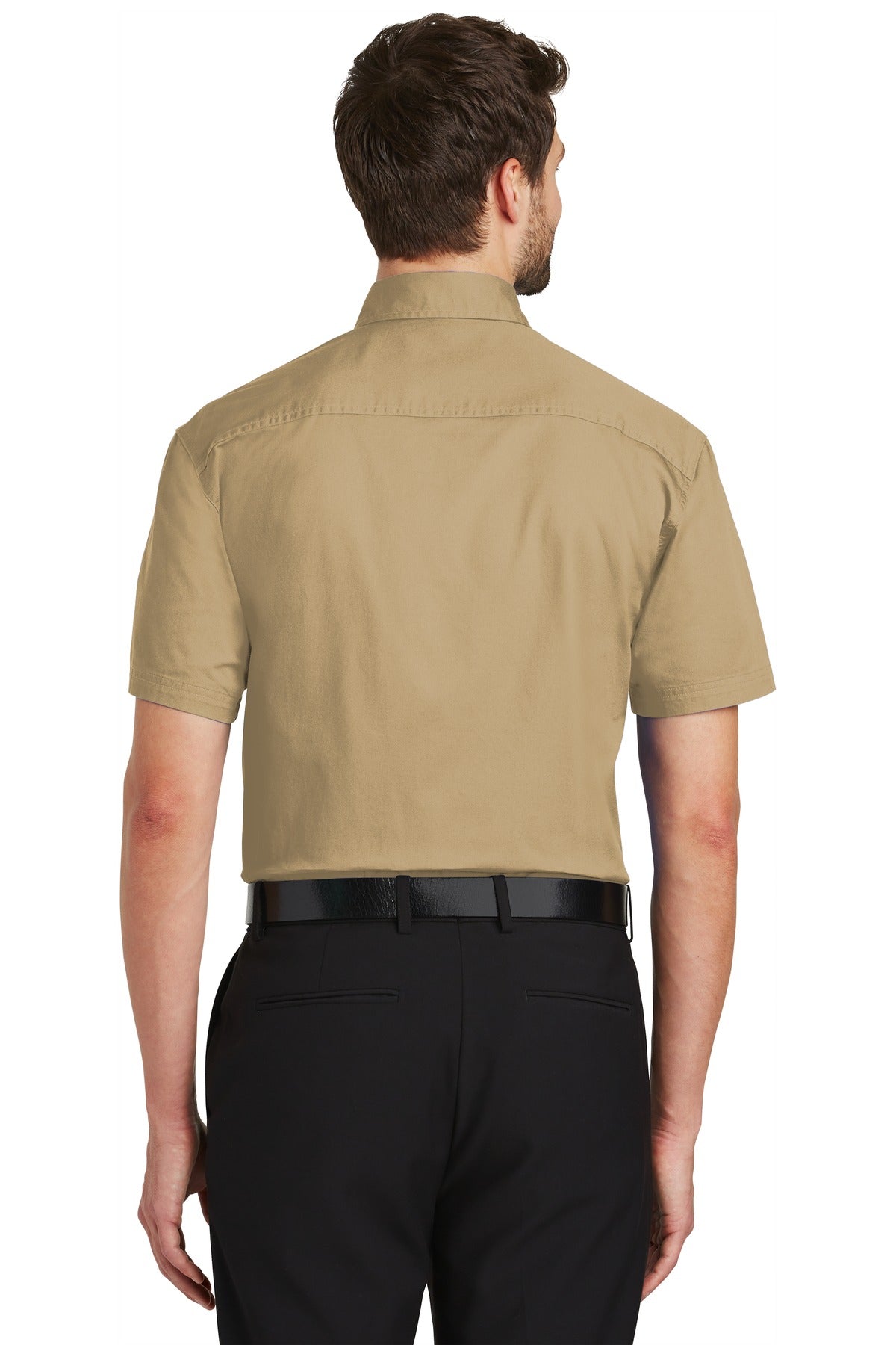 Khaki Port Authority Short Sleeve Twill Shirt. S500T