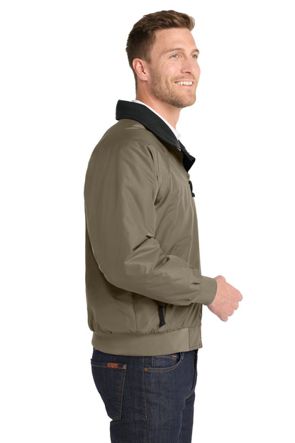 Khaki/True Blk Port Authority Challenger Jacket. J754