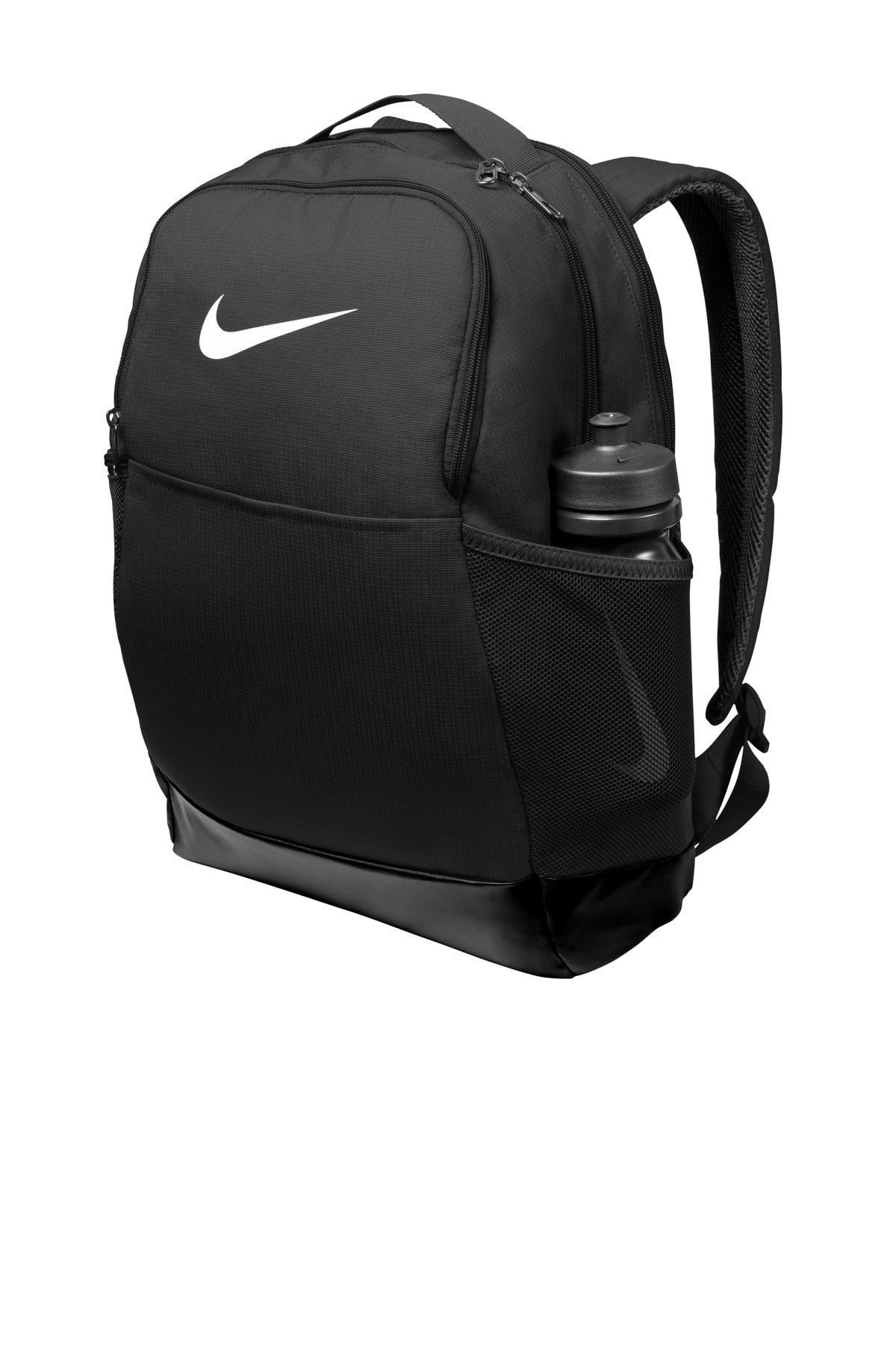Left View of Black Nike Brasilia Medium Backpack NKDH7709