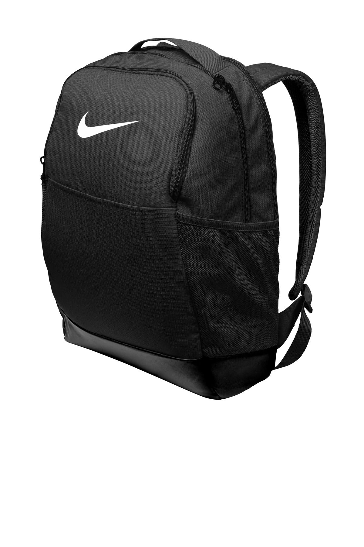 Left View of Black Nike Brasilia Medium Backpack NKDH7709