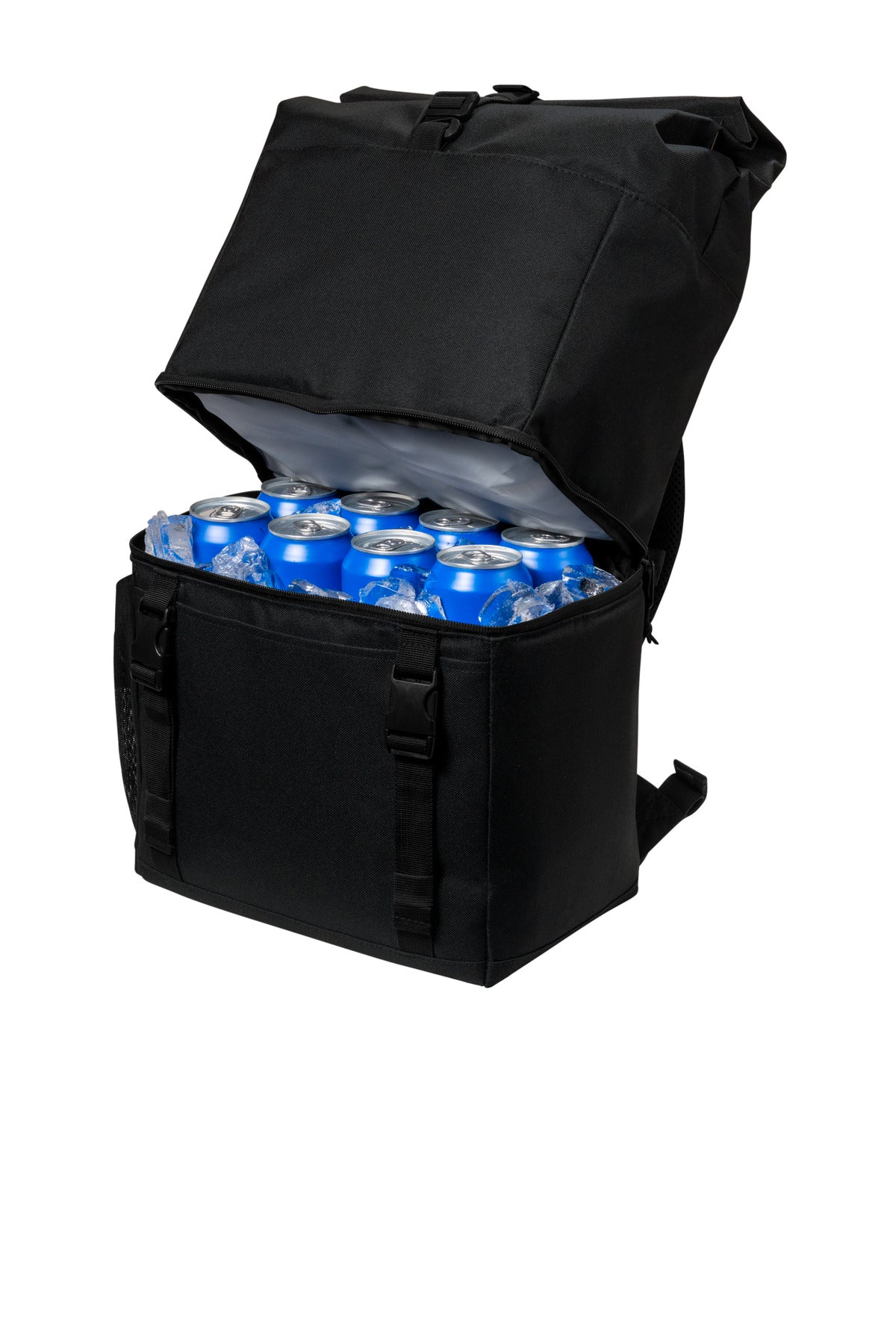 Left View of Black Port Authority 18-Can Backpack Cooler BG501